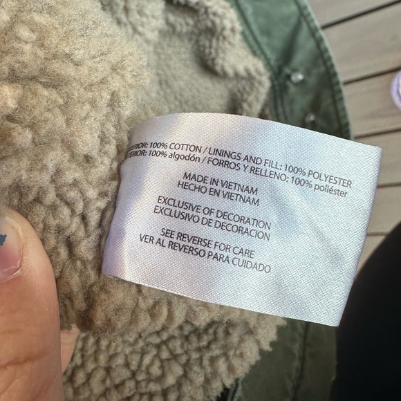 Green Woolrich Sherpa Lined Barn Jacket, 100% Cotton, size M - Picture 7 of 7